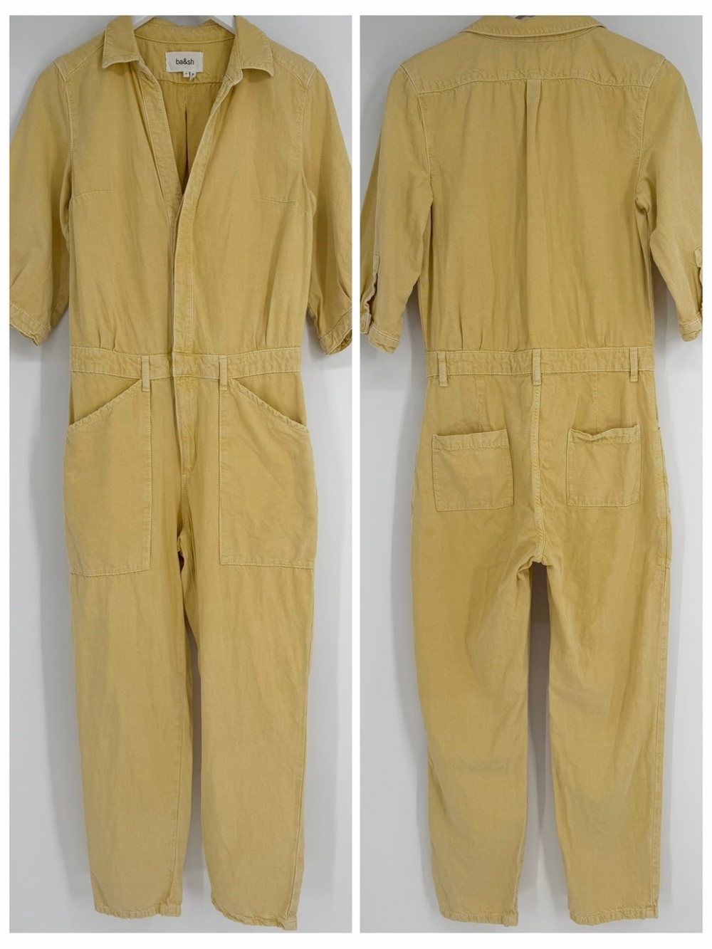 BA&SH Denim jumpsuit Frida yellow